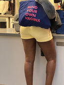 Mind Your Own Vagina Tote Bag (Blue)