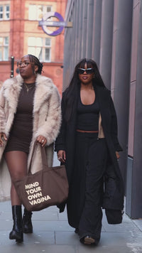 Mind Your Own Vagina Tote Bag (Black)